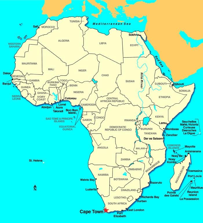 cape afrika térkép