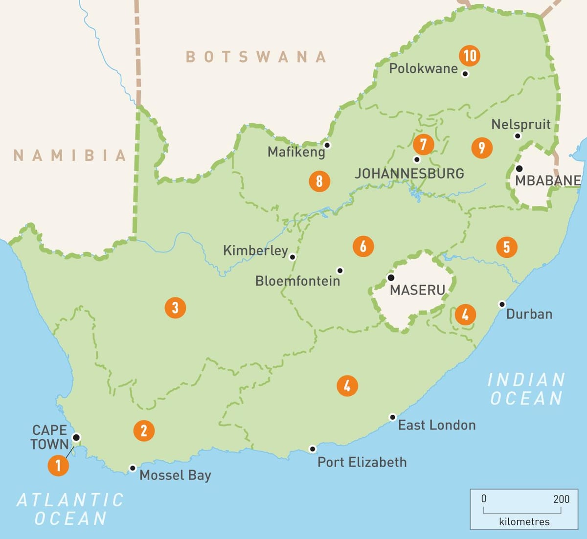 Cape Town, Dél-Afrika térképen