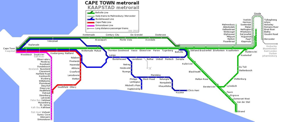 Cape Town metró térkép