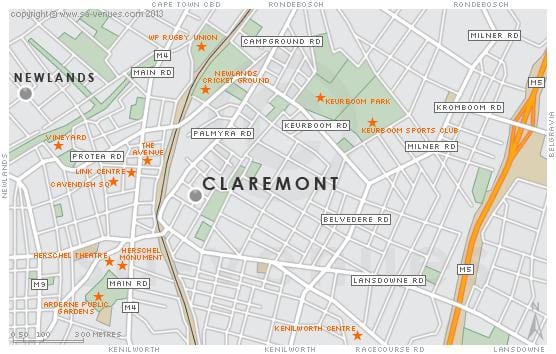 térkép claremont Fokváros