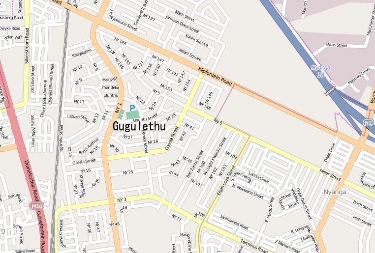 térkép gugulethu Fokváros