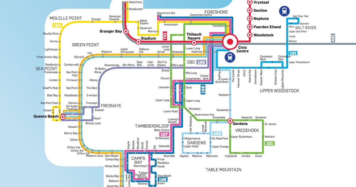 Cape Town-busz térkép