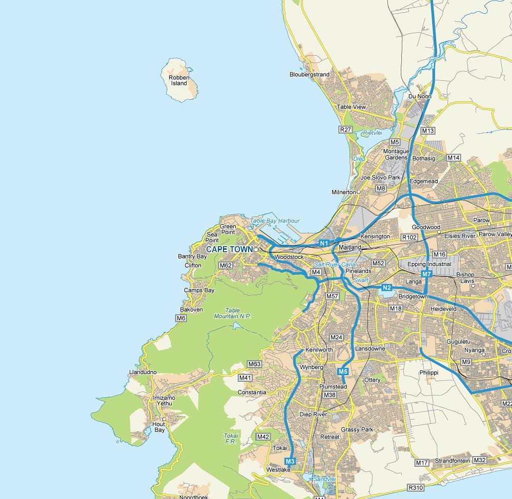 Cape Town belváros térkép