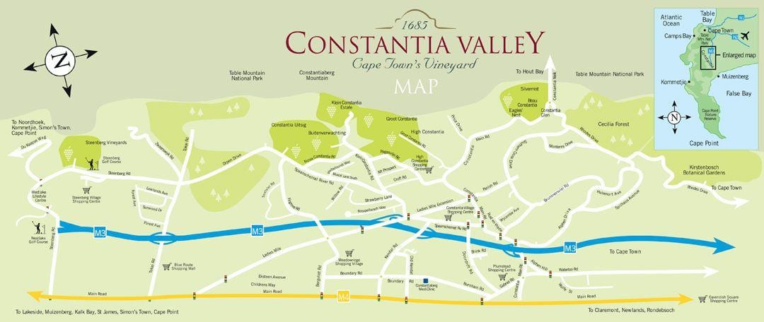 térkép constantia Fokváros