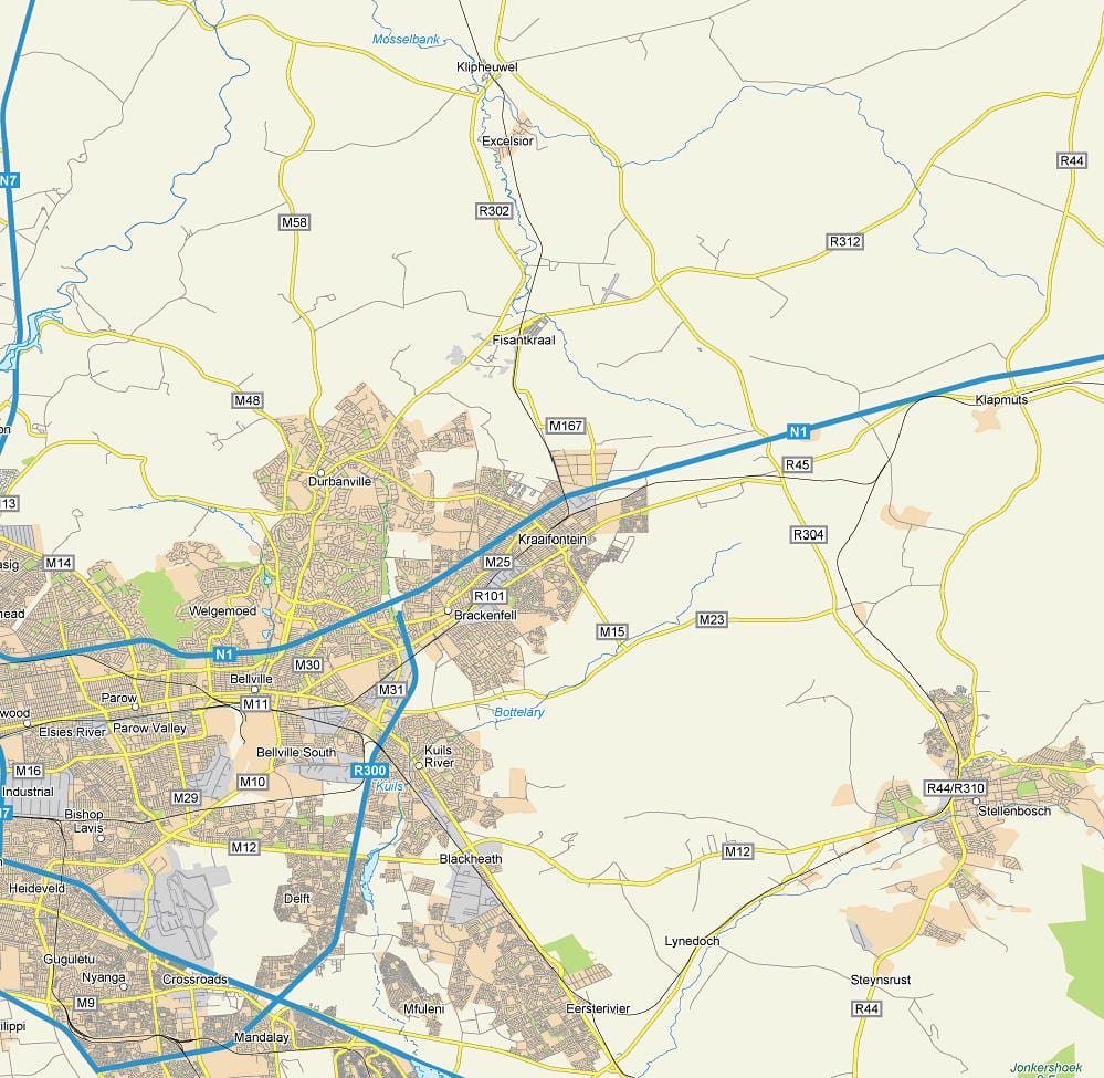 térkép kraaifontein Fokváros