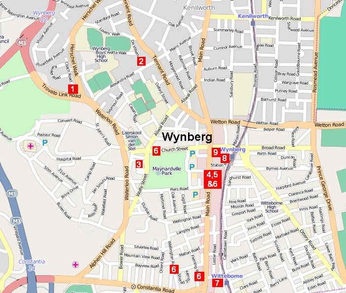  térkép wynberg Fokváros