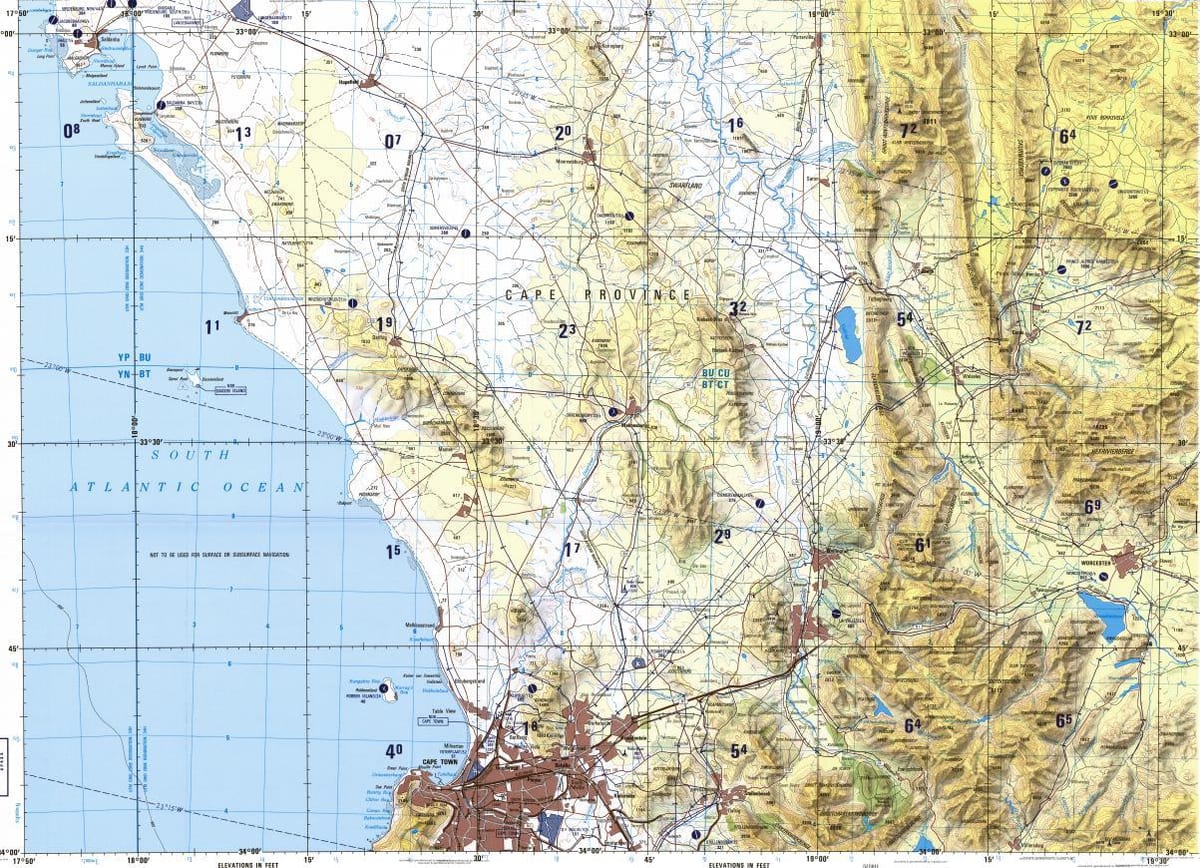 Cape Town-topográfiai térkép