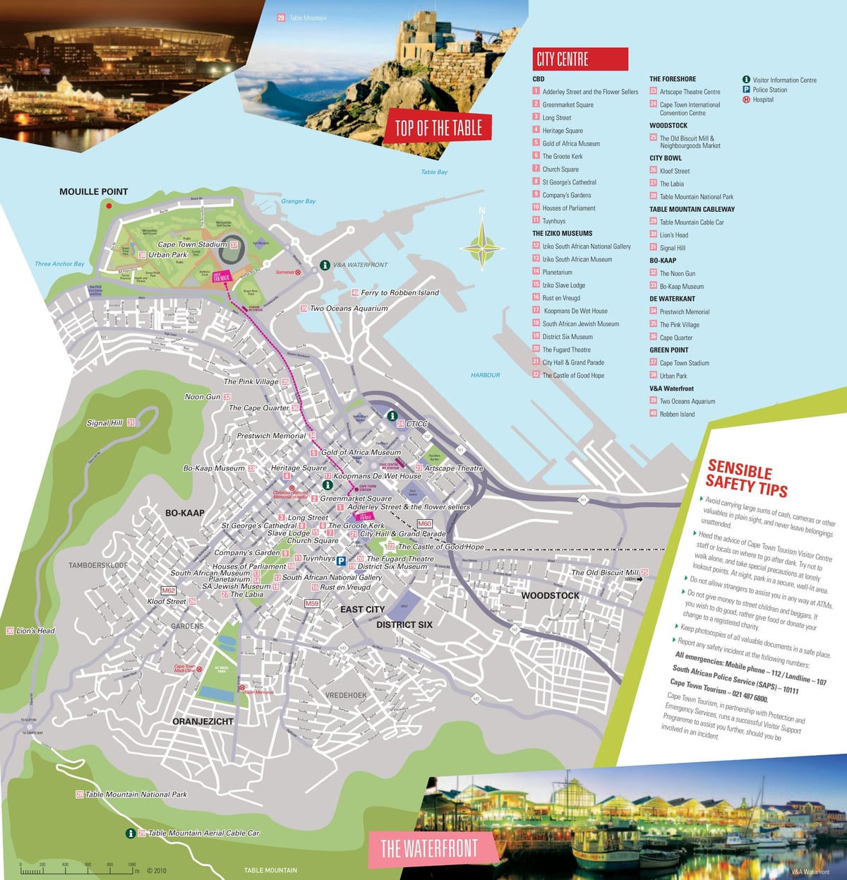 térkép Cape Town mutatja turista látványosságok