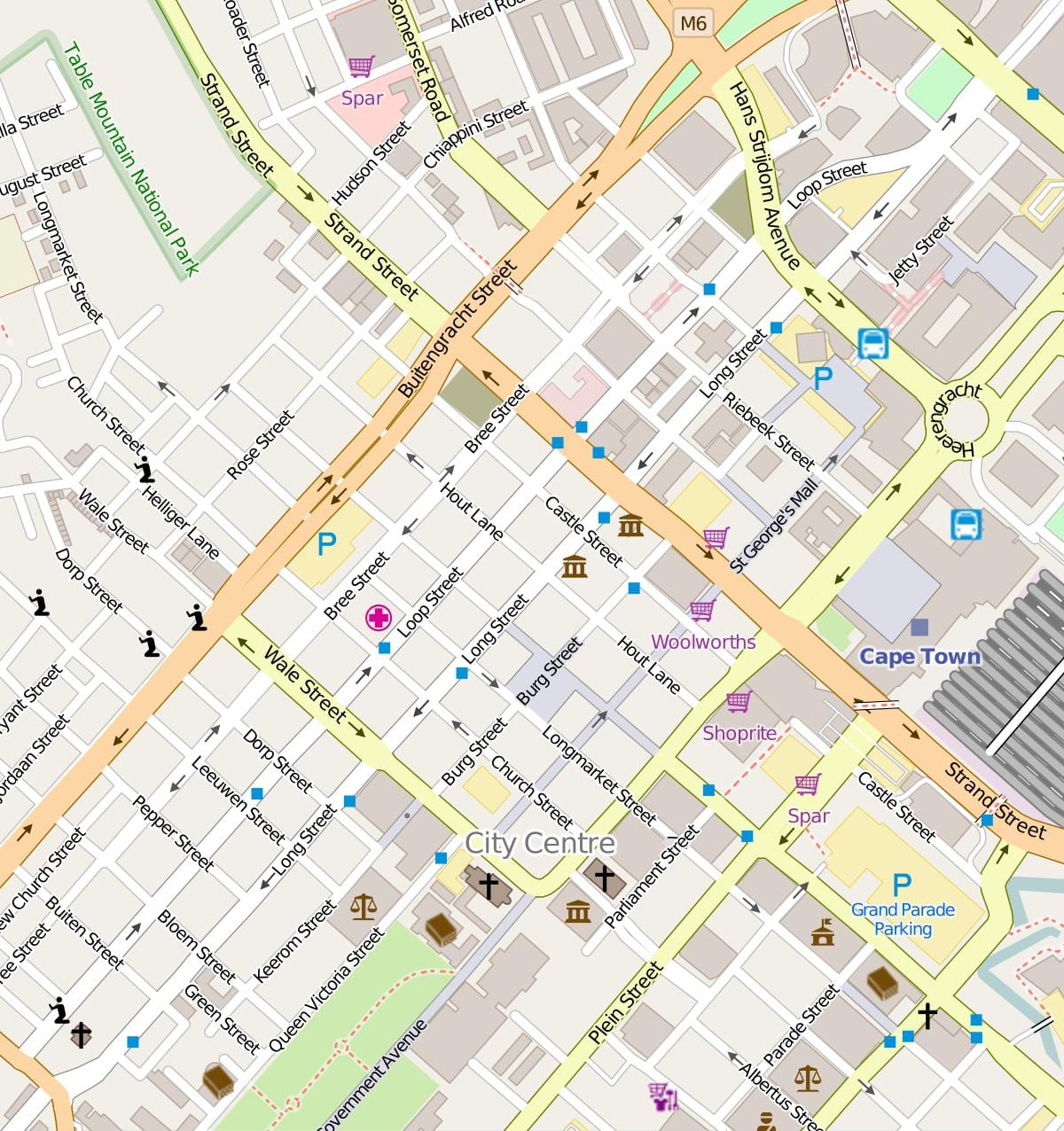Cape Town centre térkép