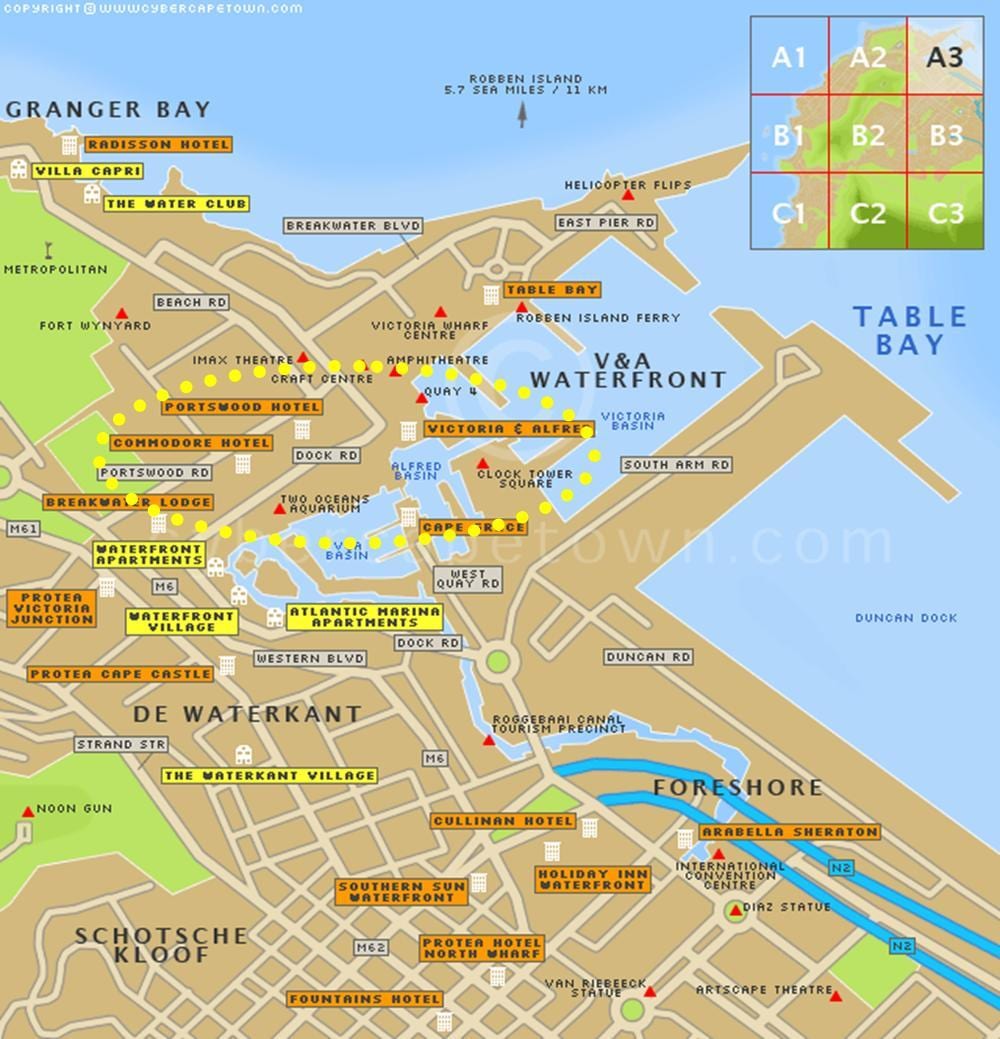 v&Cape Town vízparti térkép