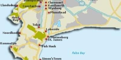 Cape Town városrészek térkép