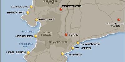 Térkép Cape Town tengerpart