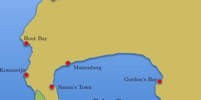 Térkép simon ' s town, Dél-Afrika