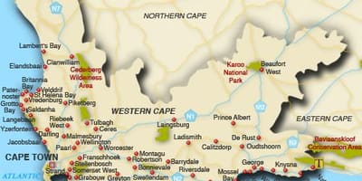 Western cape strandok térkép