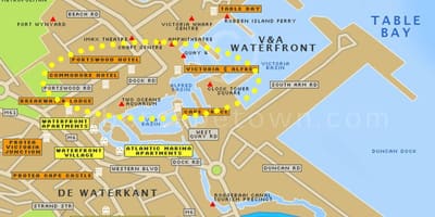V&Cape Town vízparti térkép